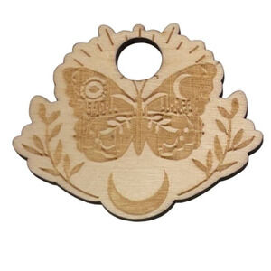 Wood Carved Sphere holder/Stand - Butterfly Moon